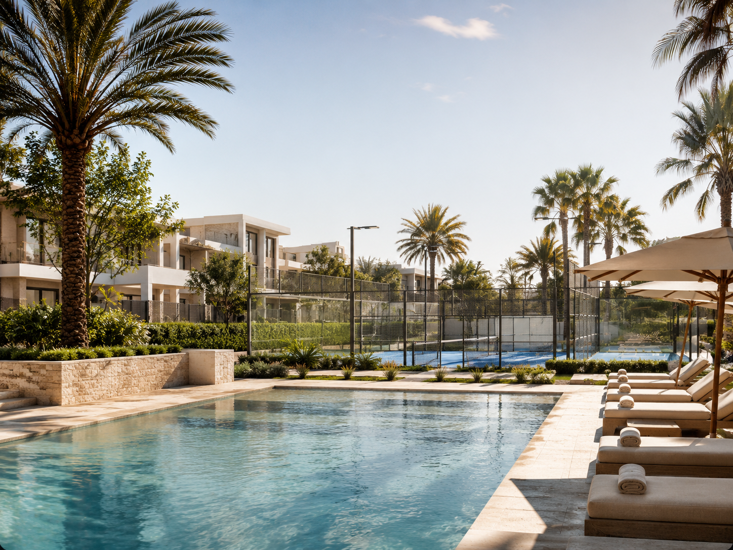 Community pools and padel